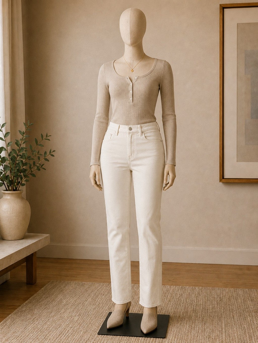 Mother The Scooter Skimp Superior Off White Straight Leg Jeans Size 29